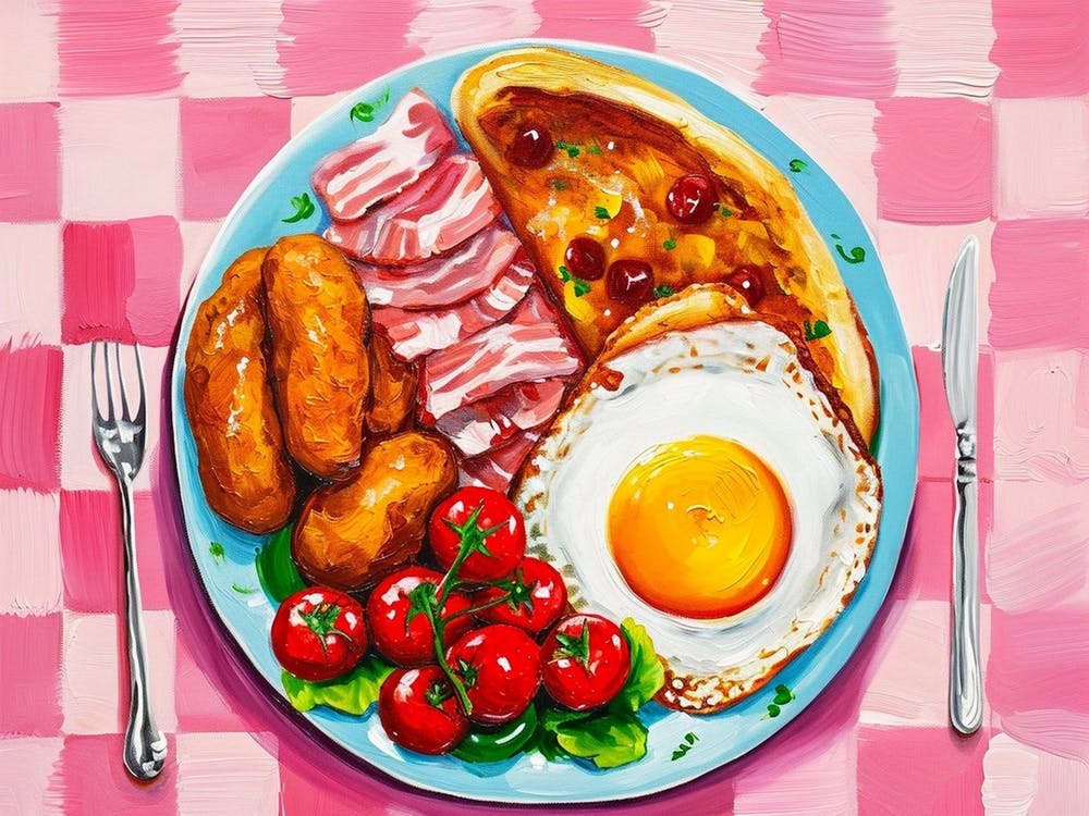 Breakfast Pink Checkerboard