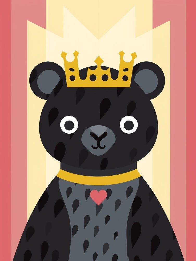 Little Black Panther 2 Wearing A Crown