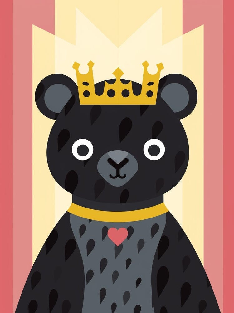 Little Black Panther 2 Wearing A Crown