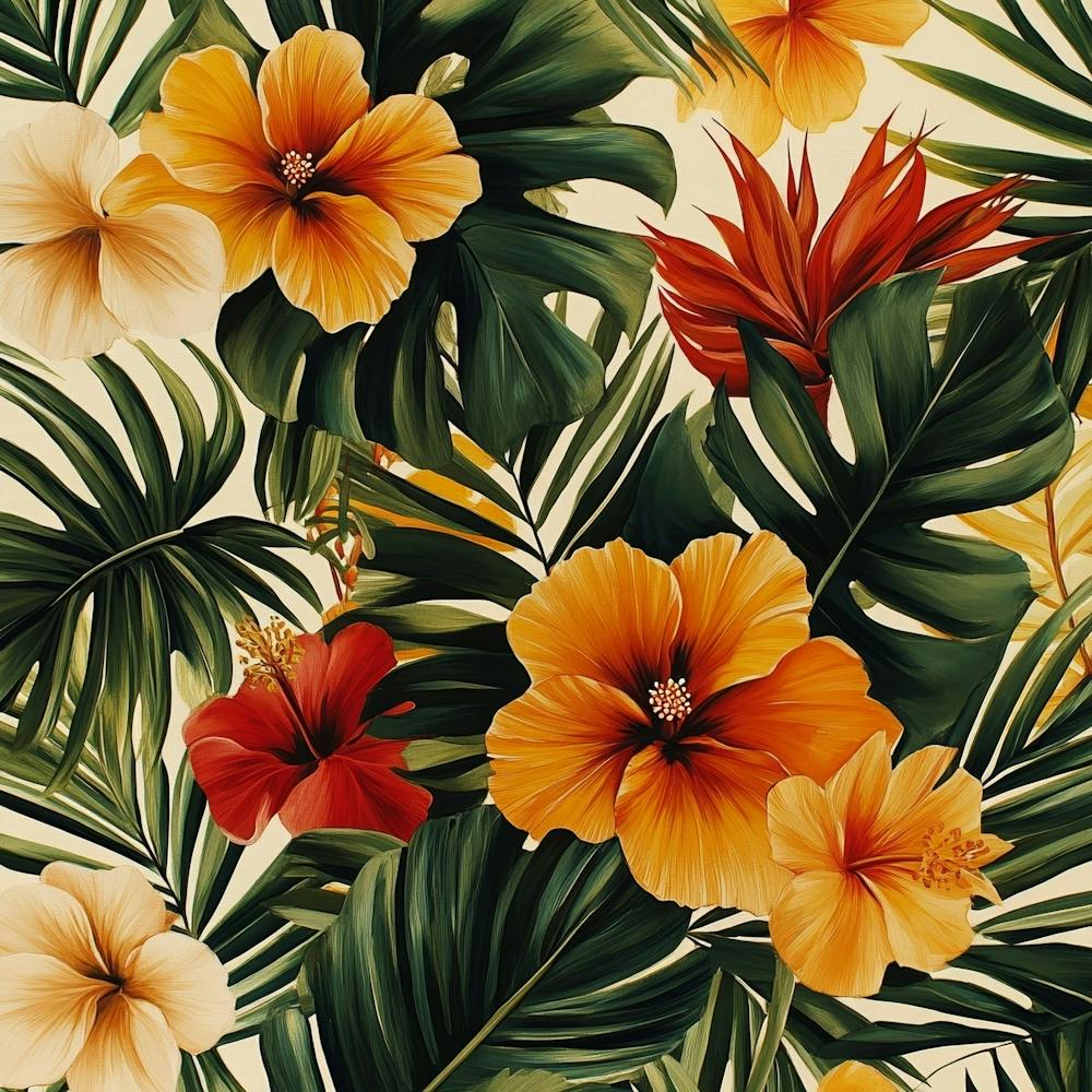 Tropical Flower Pattern Art