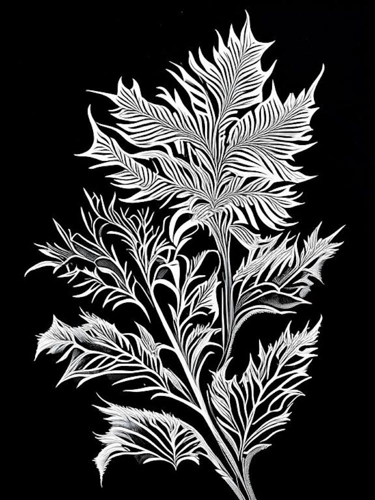 Pennyroyal Leaf Linocut 1