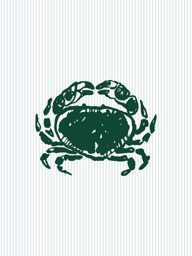 Crab Striped Kitchen Poster