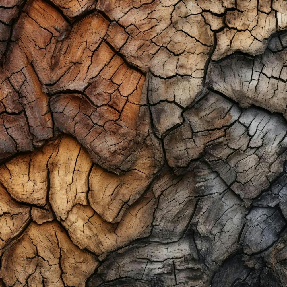 Verbrannte Baumrindentextur
