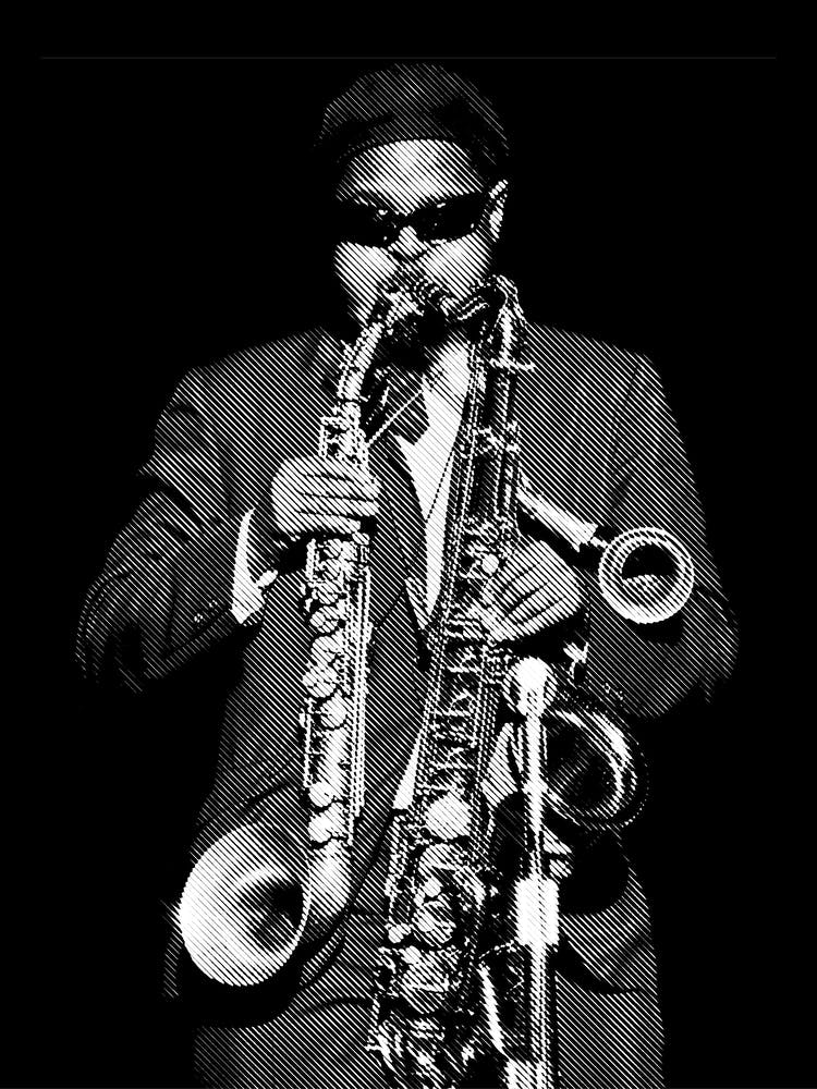 Rahsaan Roland Kirk Line Art Illustration 1