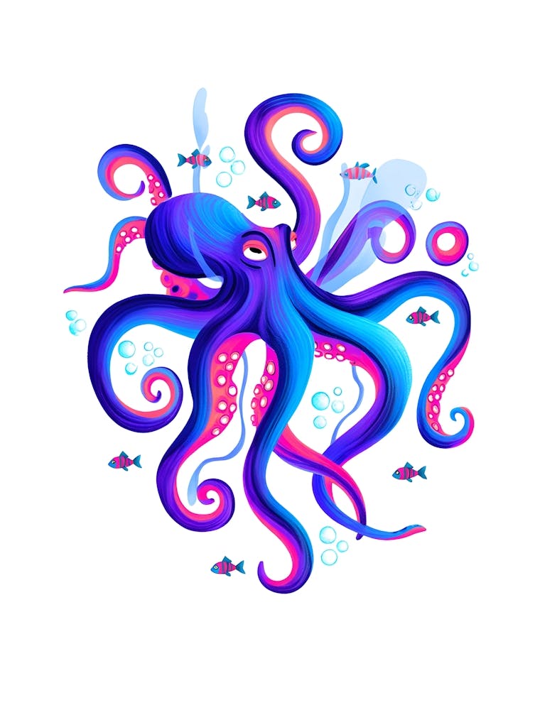 Vivid Depths – A Stunning Portrait of an Octopus in Motion