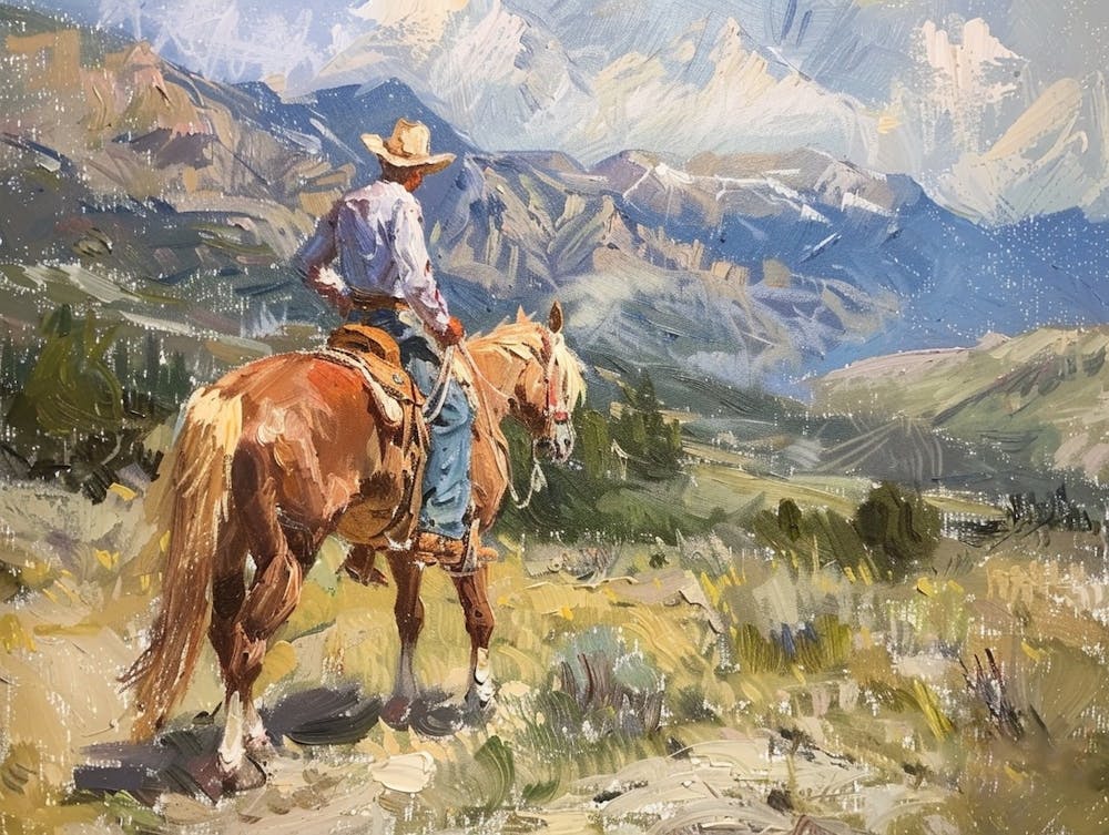 Cowboy In Rocky Mountains 2