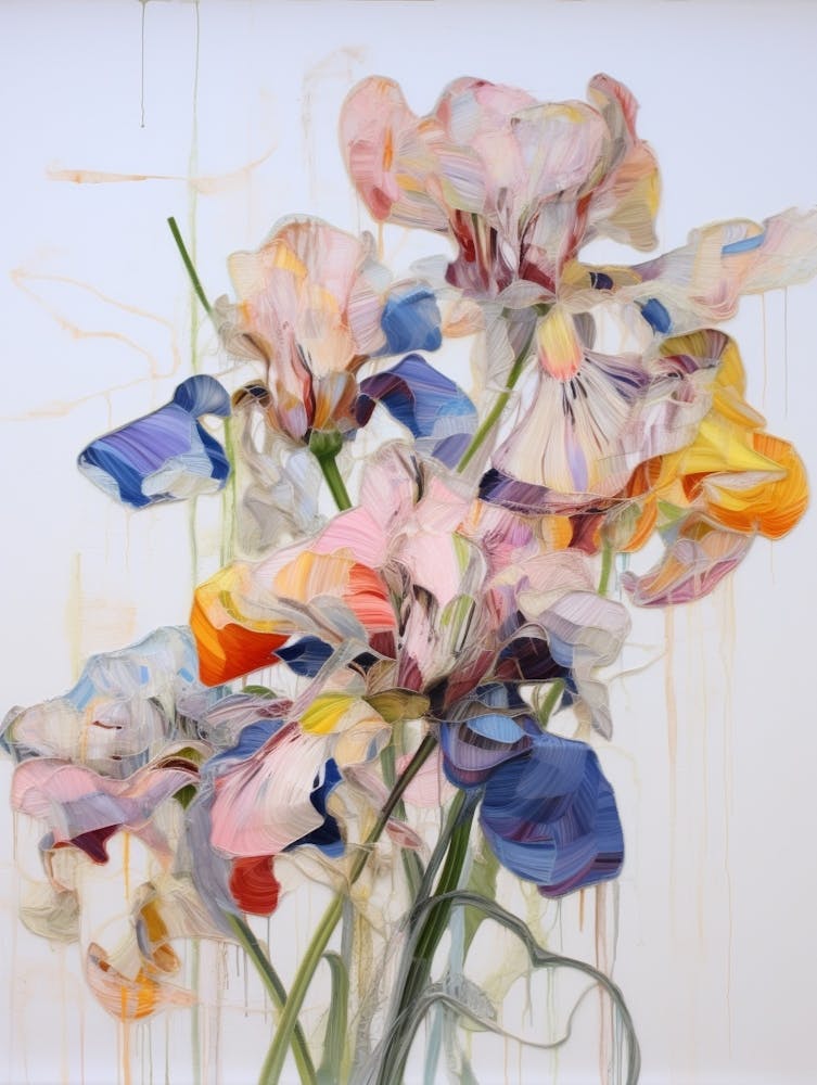 Abstract Flower Painting Iris 1