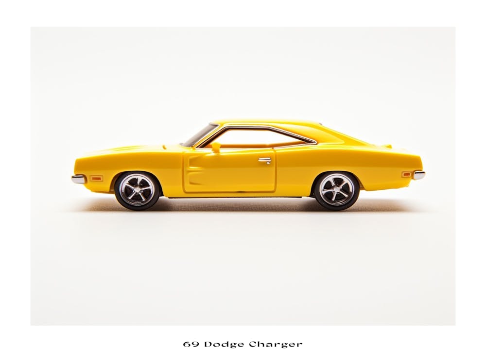 Toy Car 69 Dodge Charger Yellow Poster