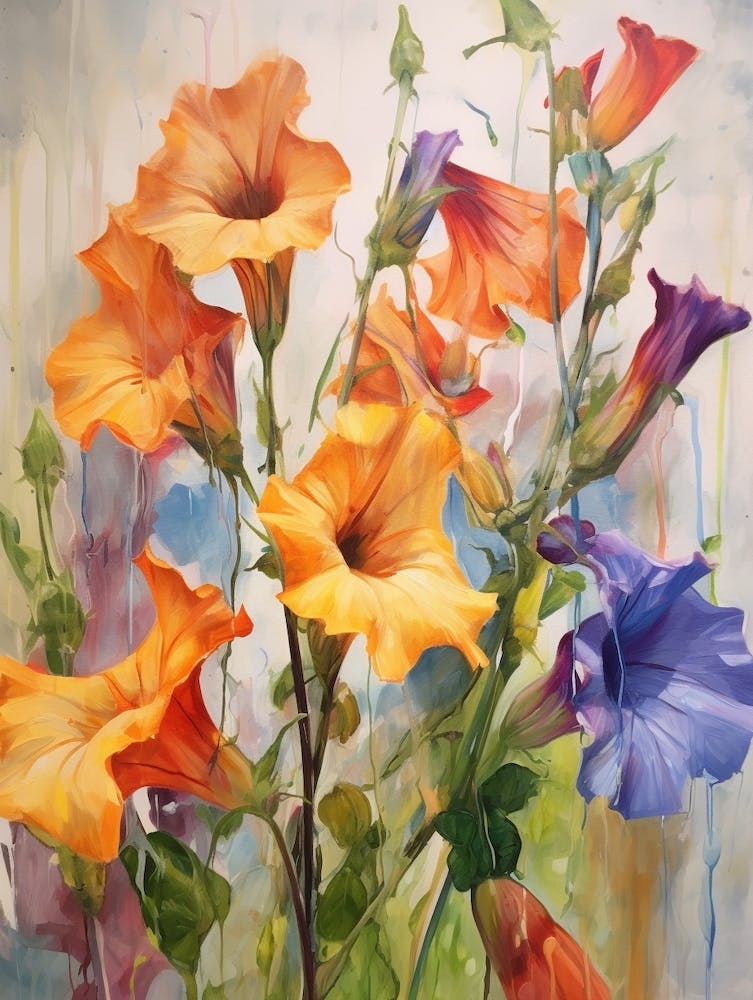Fall Flower Painting Canterbury Bells 2
