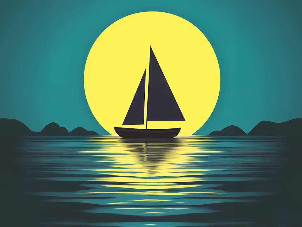 Sailboat In The Moonlight