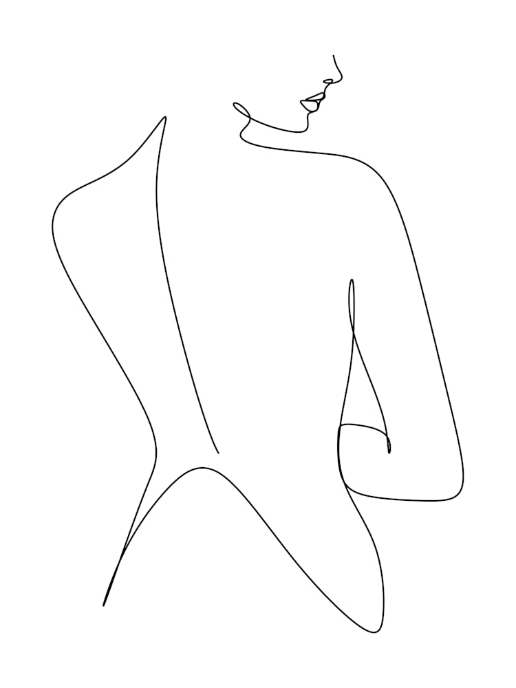Continuous Line Drawing Of A Woman 2