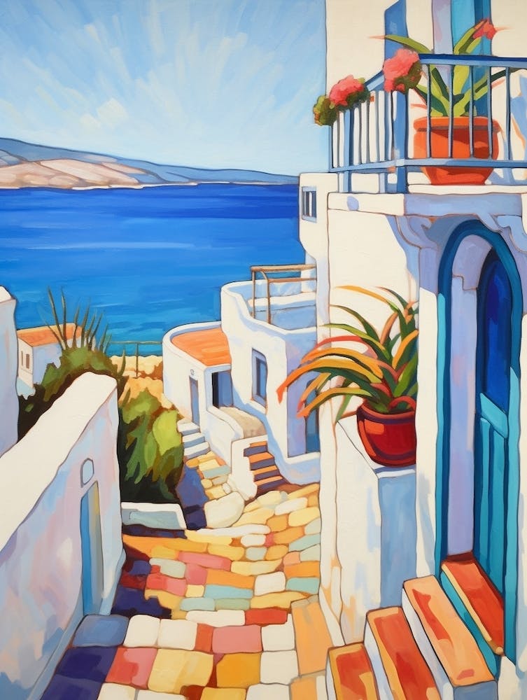 Mykonos Greece 1 Fauvist Painting