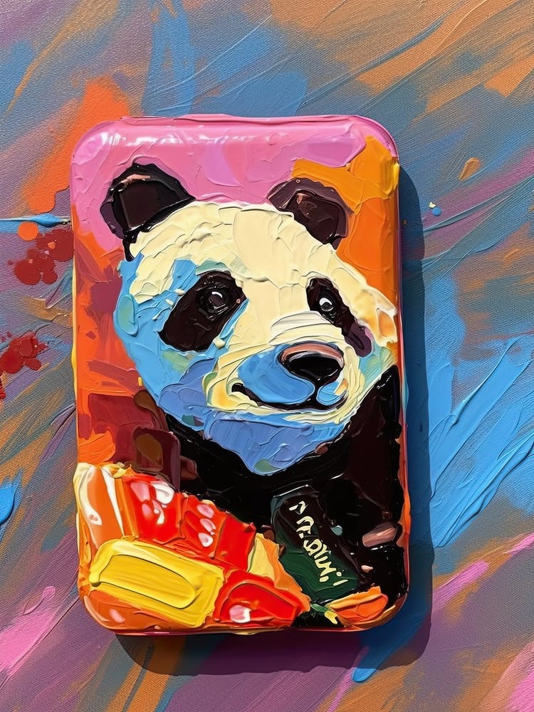 Panda Phone Case Oil Painting 1