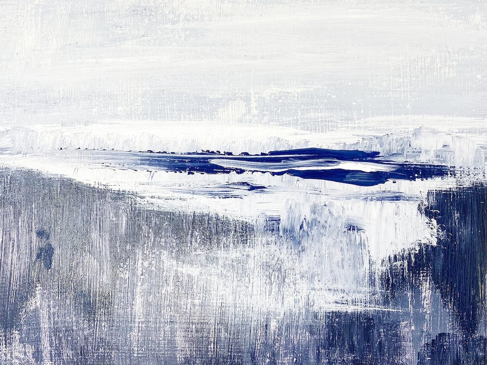 Impressive - Abstract Navy Water Painting