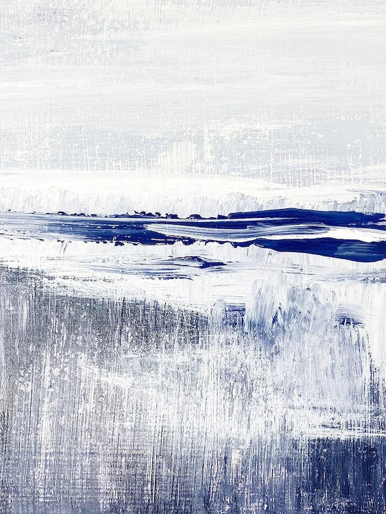 Impressive - Abstract Navy Water Painting