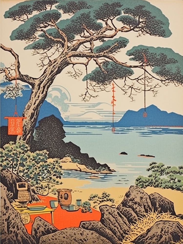 Amami Oshima, Japan Vintage Travel Art 2