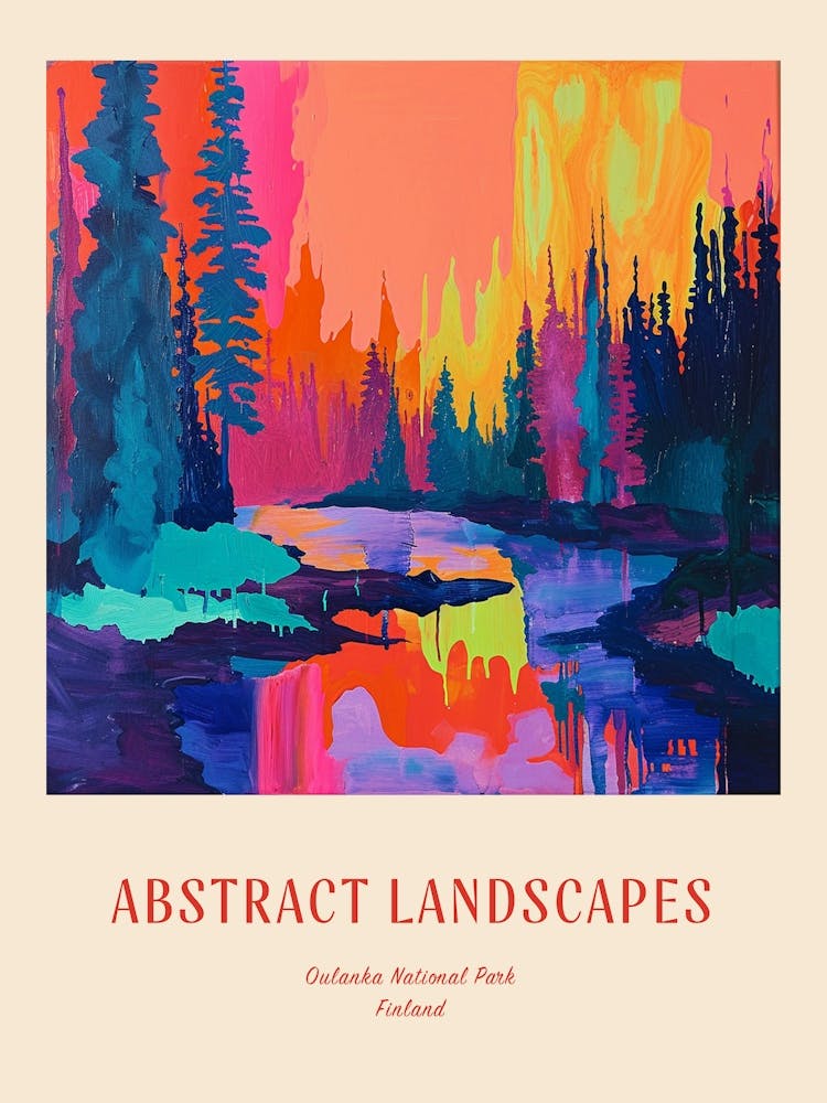 Colourful Abstract Oulanka National Park Finland 2 Poster