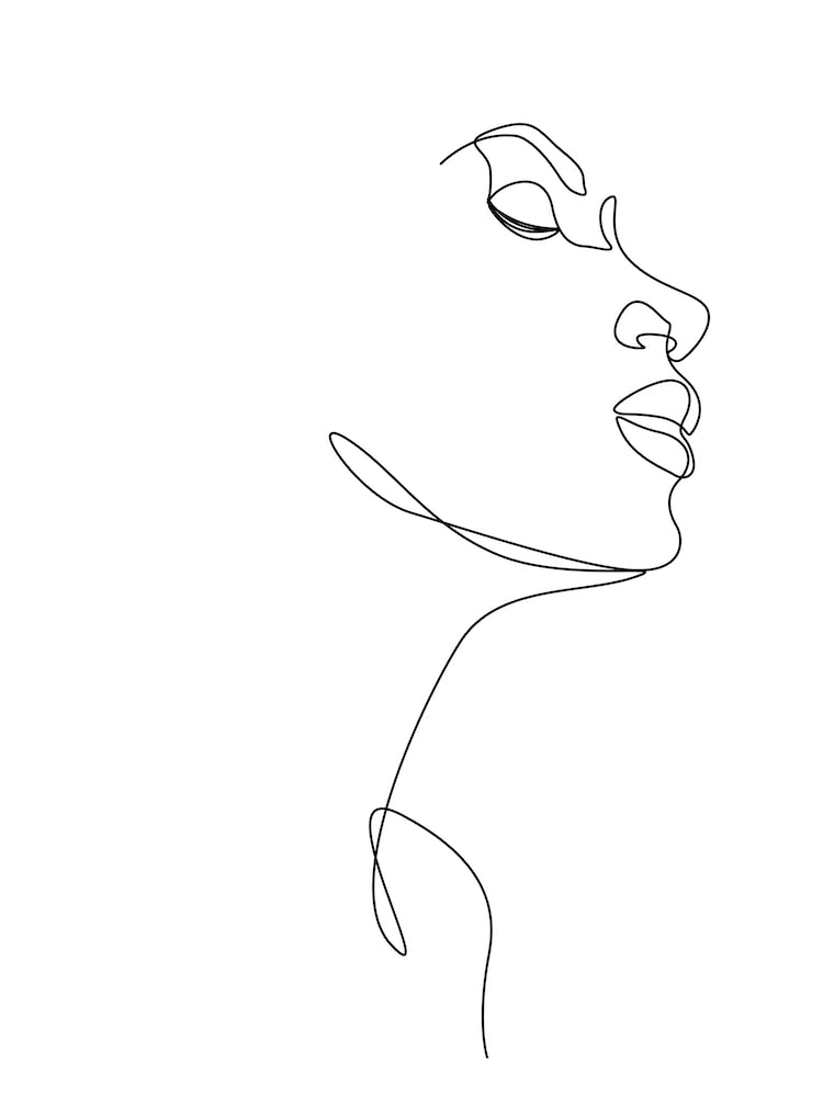 Meditating Black Woman B Line