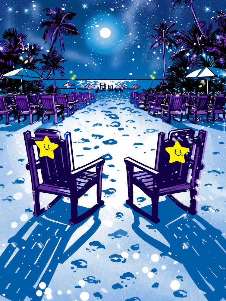 Beach Chairs At Night