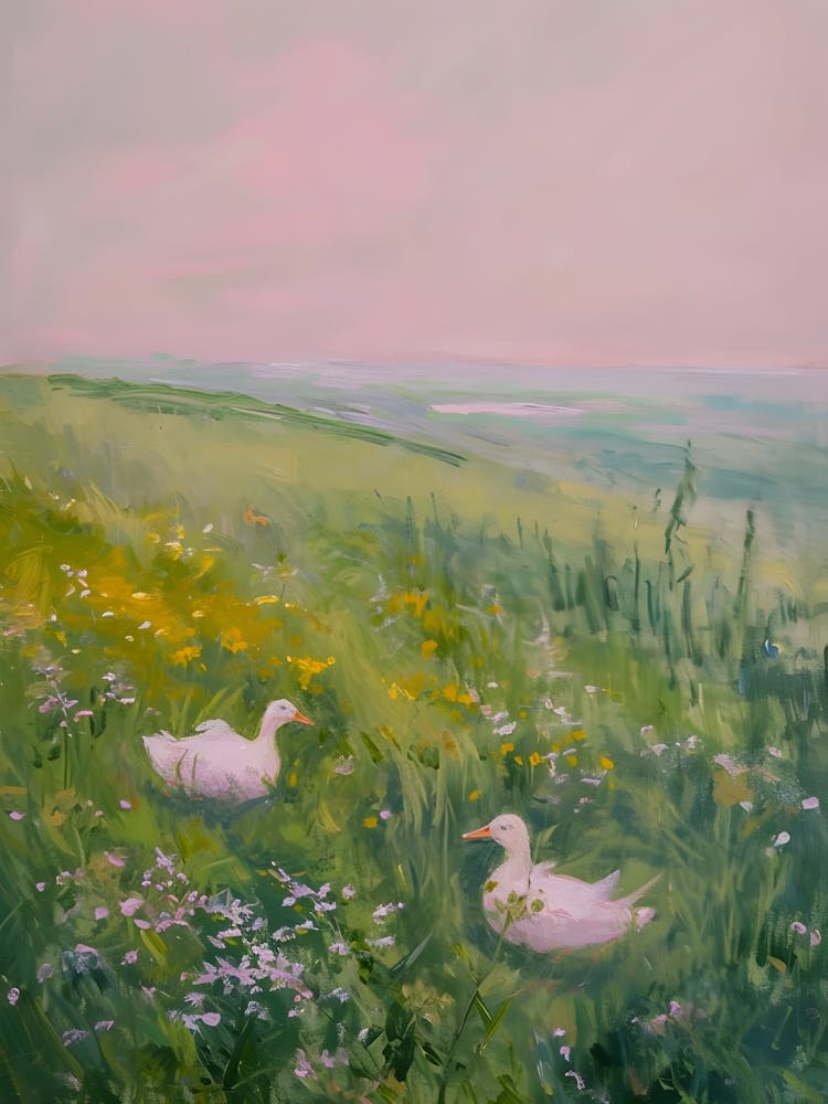 Ducks In The Meadow