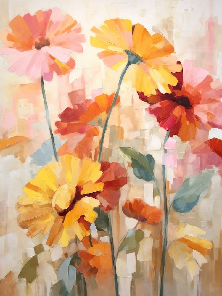 Fall Flower Painting Gerbera Daisy 1