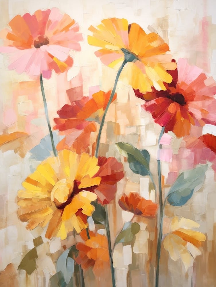Fall Flower Painting Gerbera Daisy 1