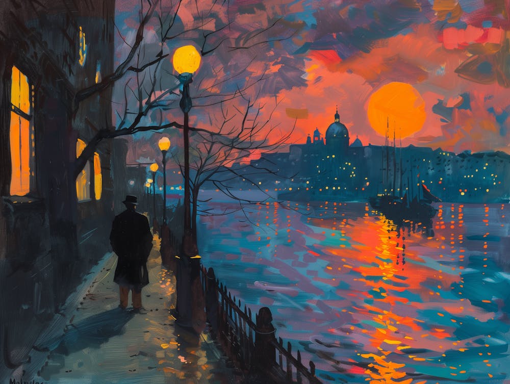 Sunset On The River