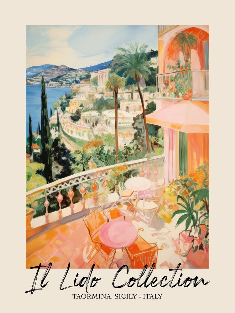 Taormina, Sicily Italy Il Lido Collection Beach Club Poster 4