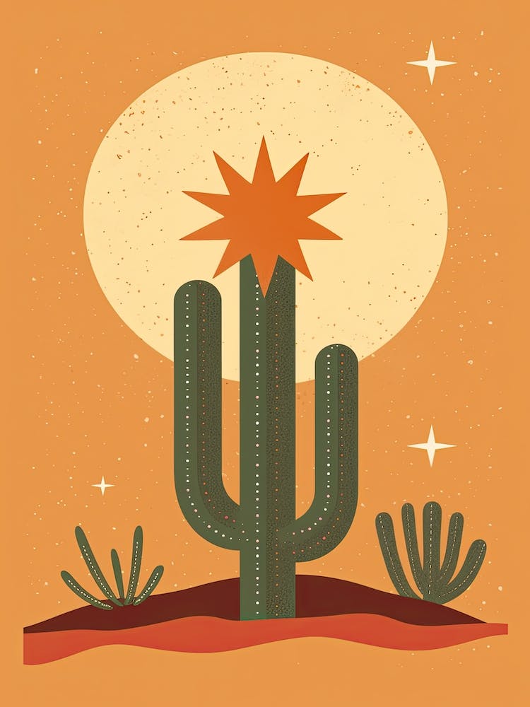 Cactus In The Desert Illustration 2