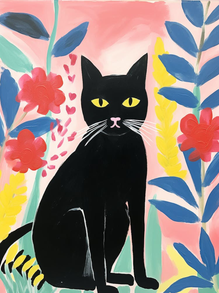 Matisse Inspired House Cat Painting Poster 1