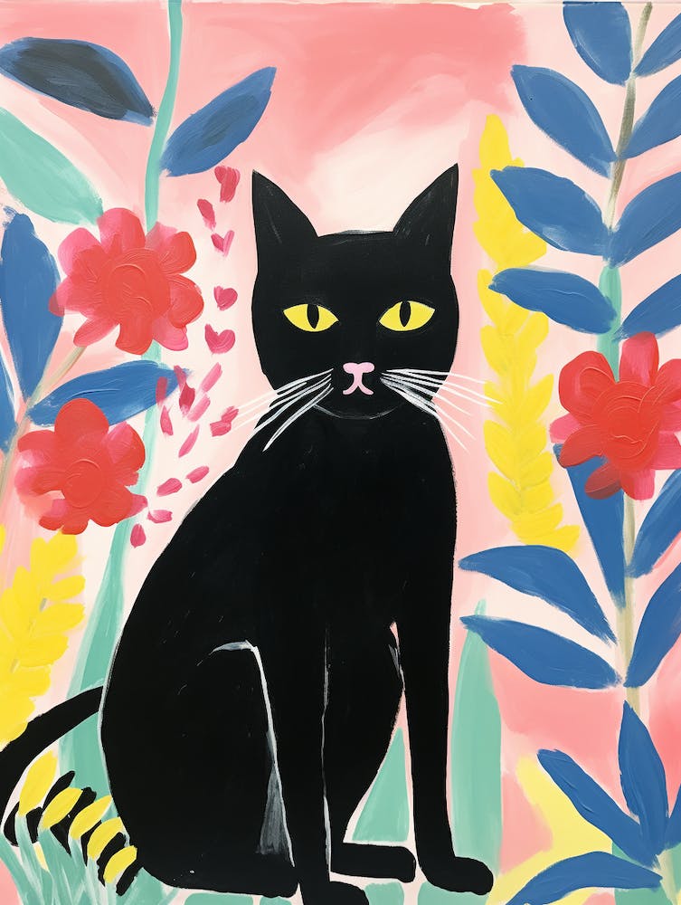 Matisse Inspired House Cat Painting Poster 1