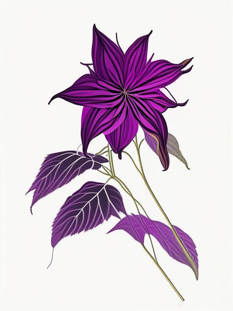 Dahlia Imperialis Floral Minimal Line Drawing 2 Flower