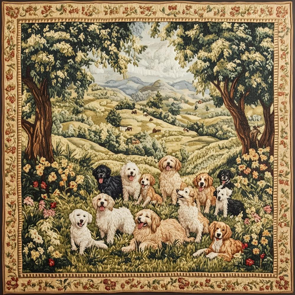 Dogs In The Countryside Tapestry 1
