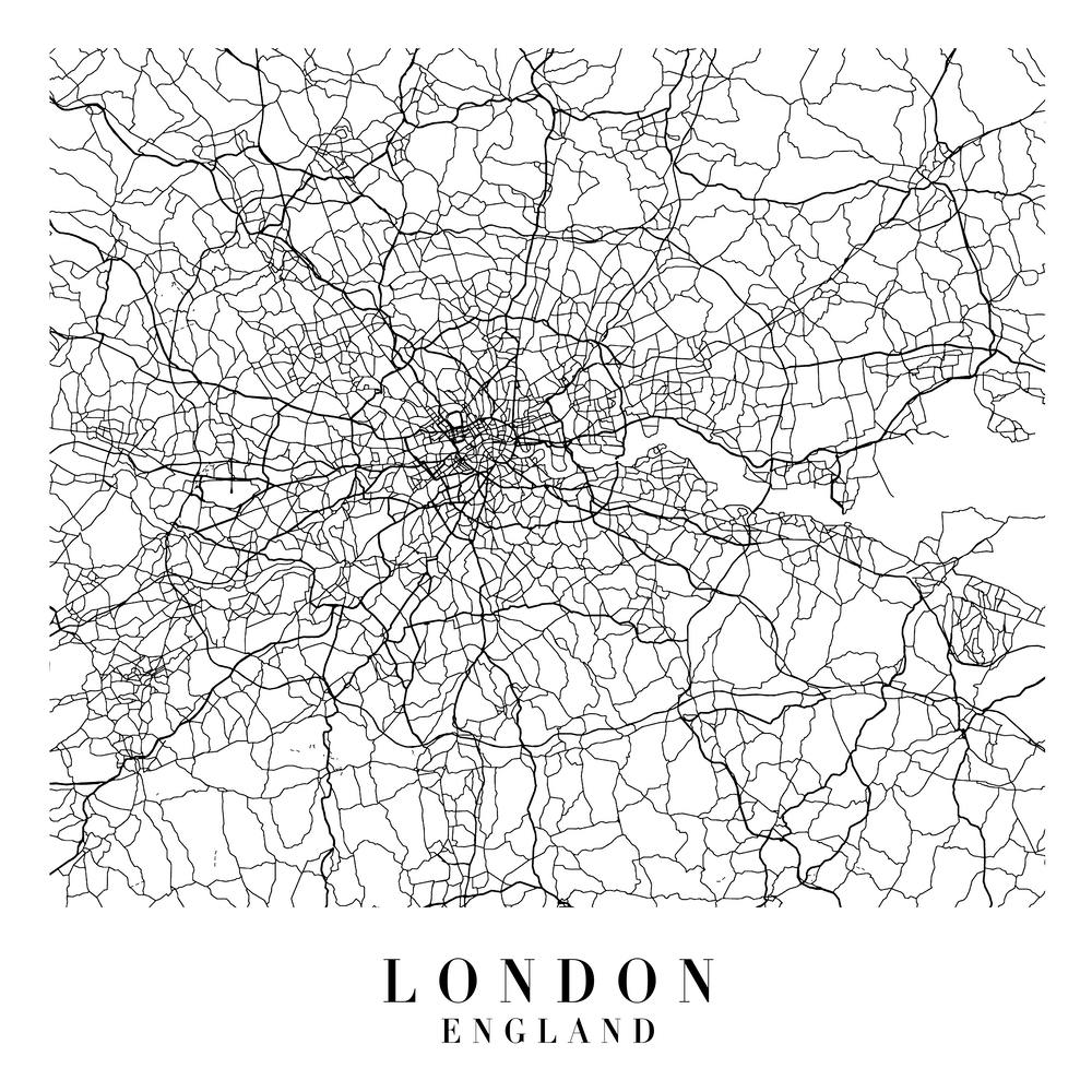 London England Street Map Minimal Square