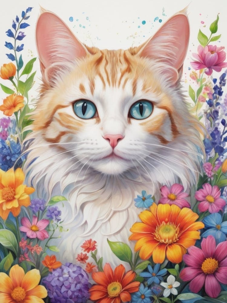 Katze in Blumen 8