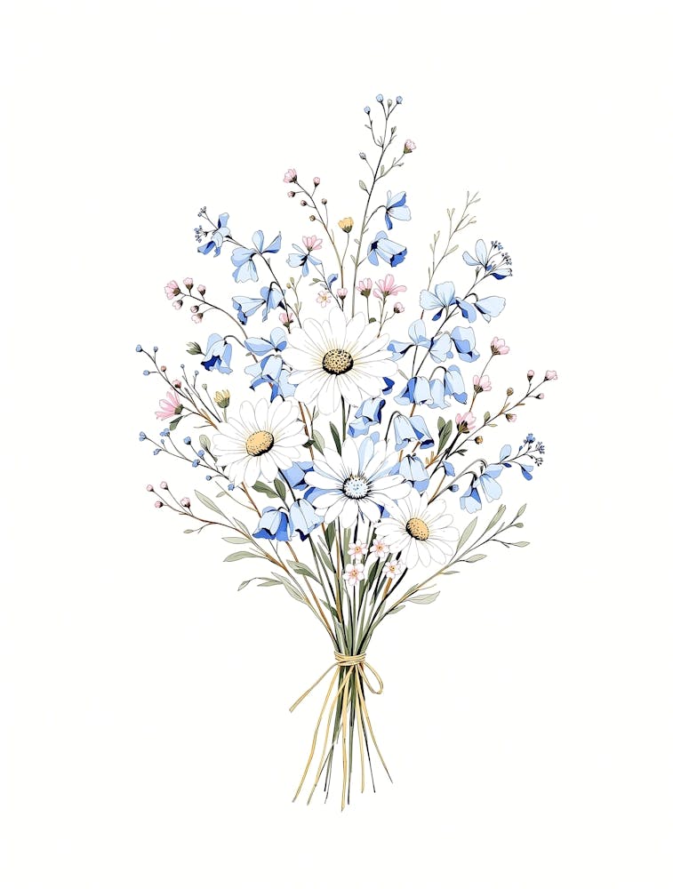 Romantic Wildflower Artwork in Warm Earthy Shades
