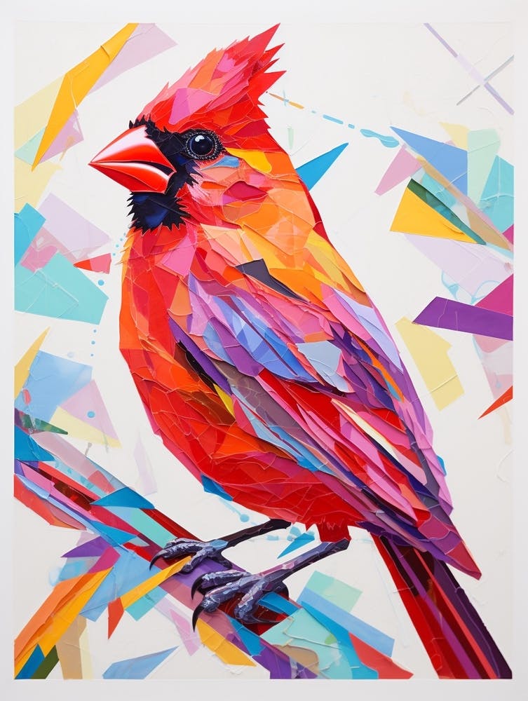 Colourful Bird Painting Northern Cardinal 3