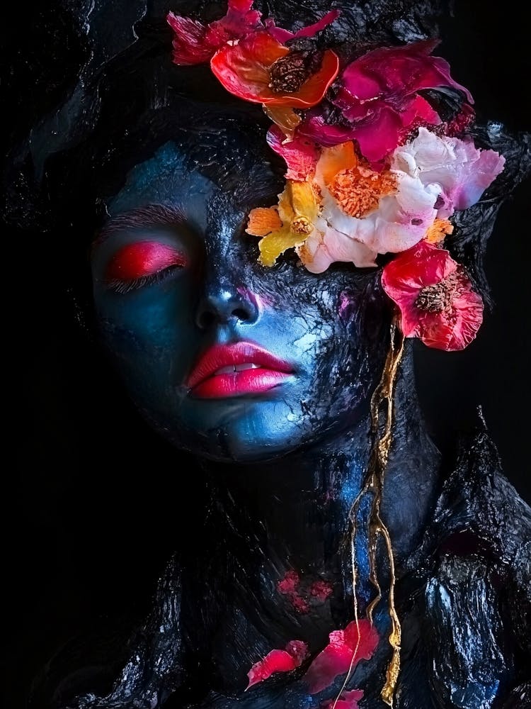 Sexy Woman With Flowers