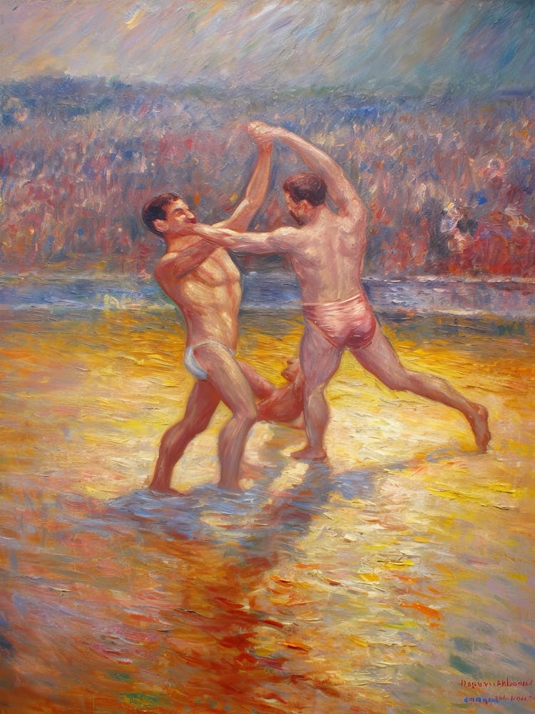 Wrestling In The Style Of Monet 3