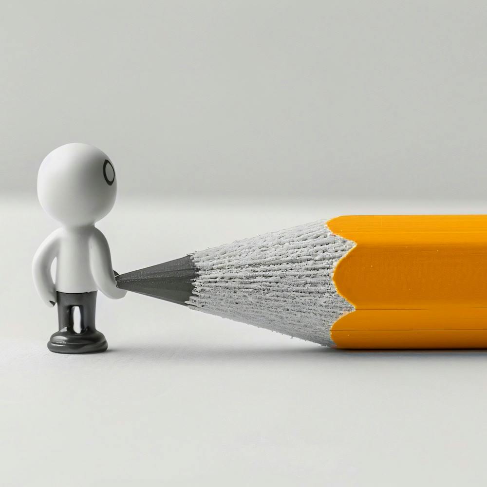 Porträt eines Mannes mit Bleistift