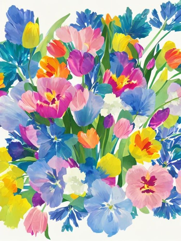 Tulips Modern Colourful Flower