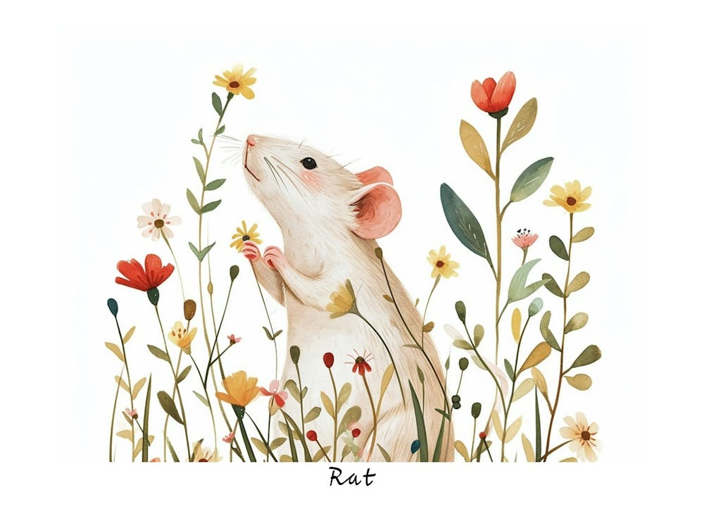 Little Floral Rat 1 Poster