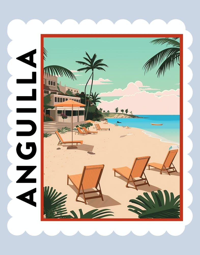 Anguilla 1 Travel Stamp Poster