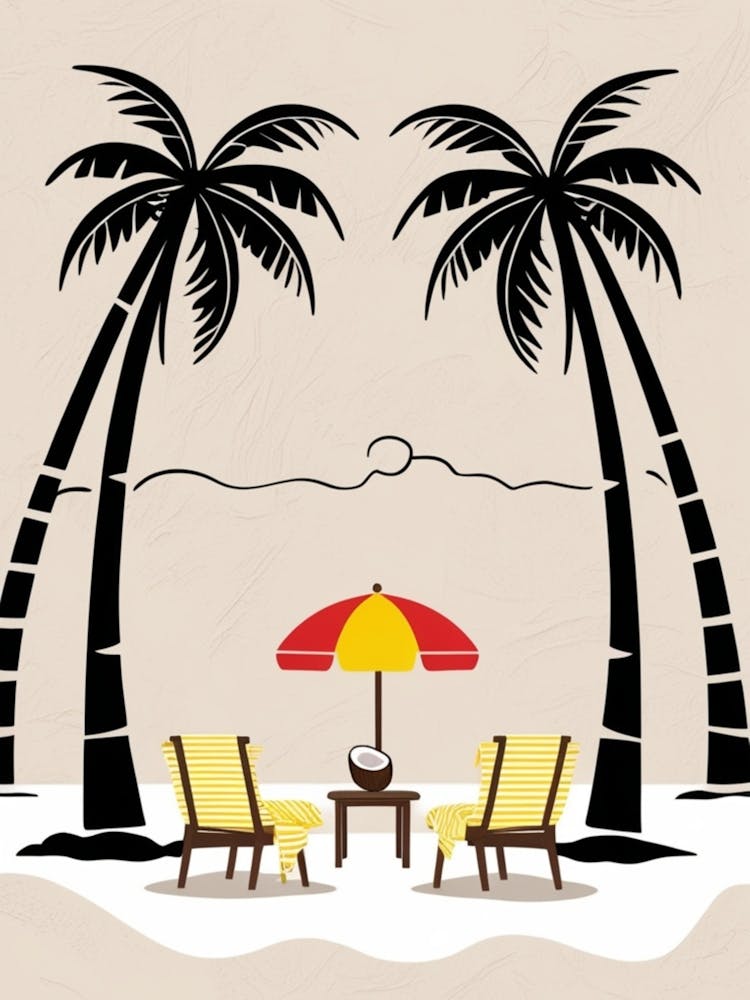 Palm Trees On The Beach 1