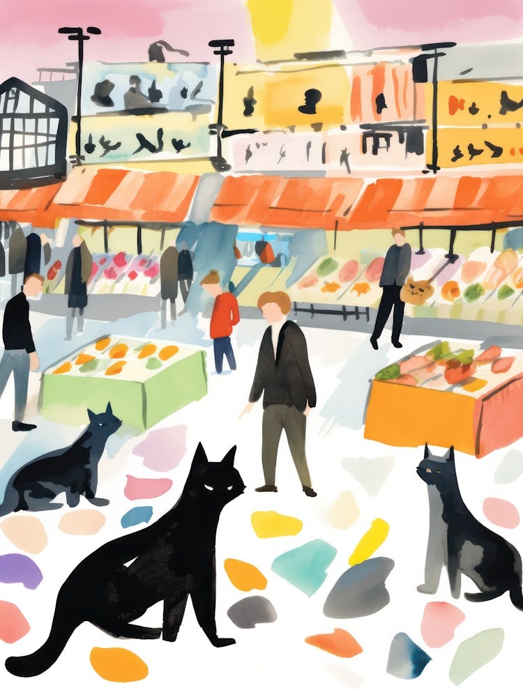 The Food Market In Berlin 2 Illustration