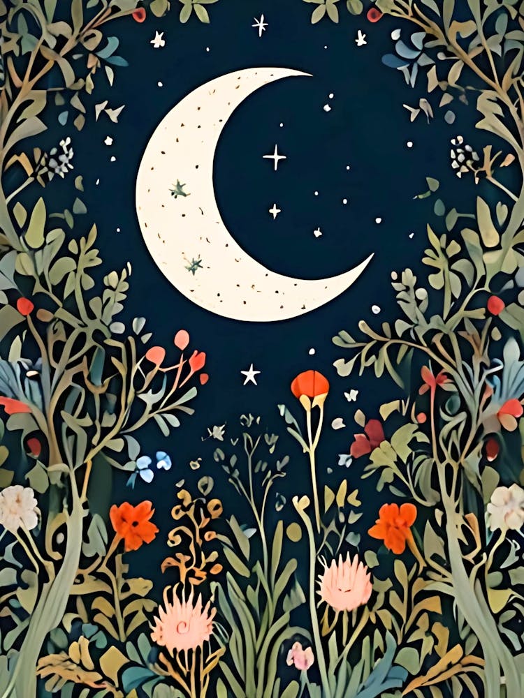William Morris Moon And Flowers 80