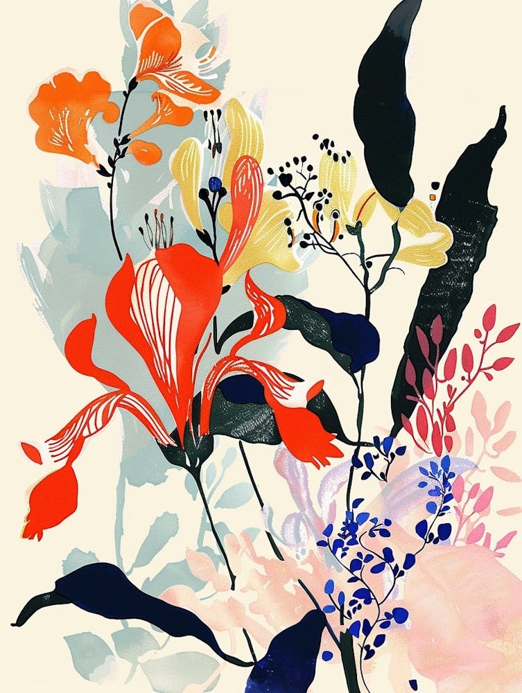 Colourful Flower Illustration Coral Bells 4