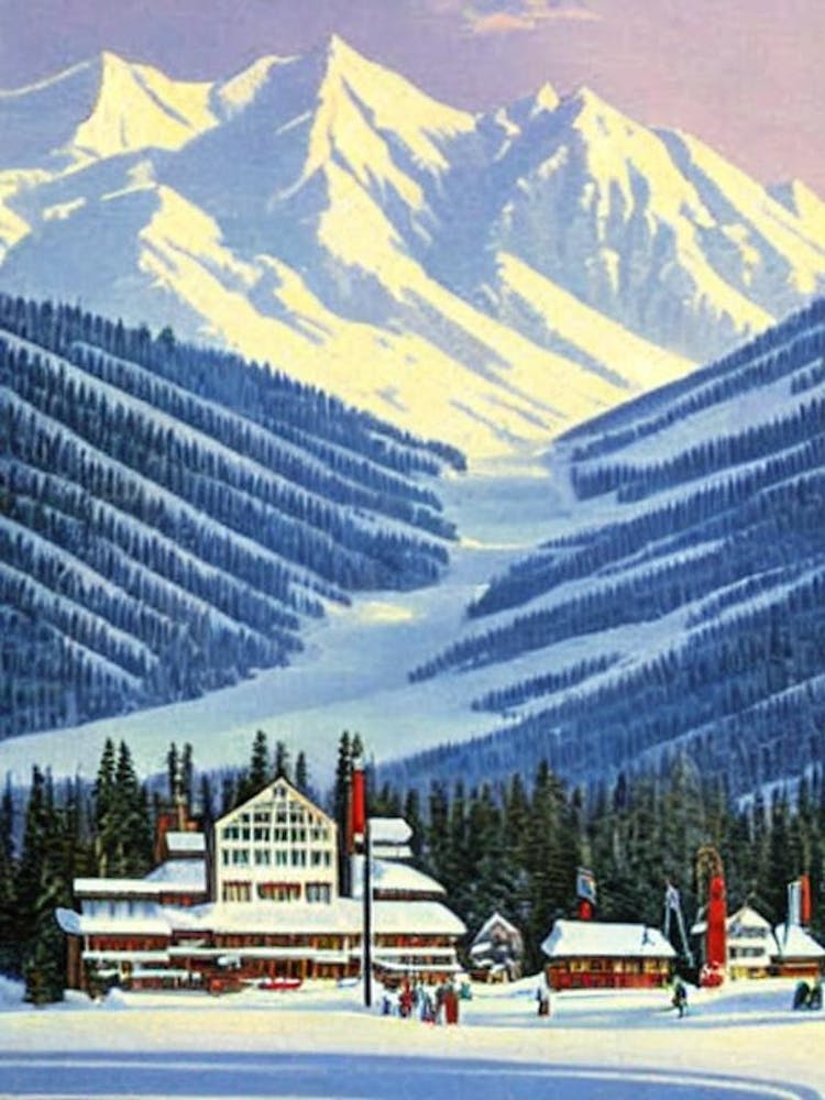 Snowshoe, Usa Ski Resort Vintage Landscape 3 Skiing Poster