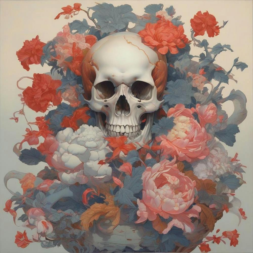 Skull With Flowers