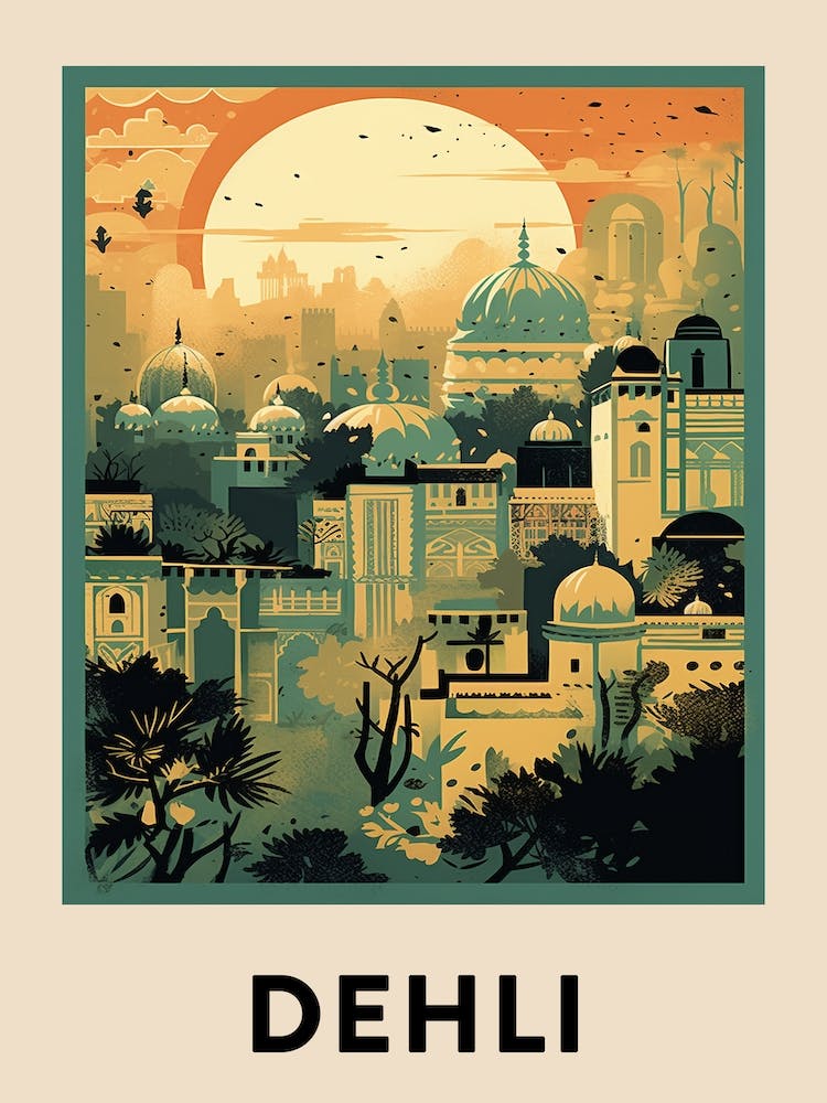 Dehli Vintage Travel Poster